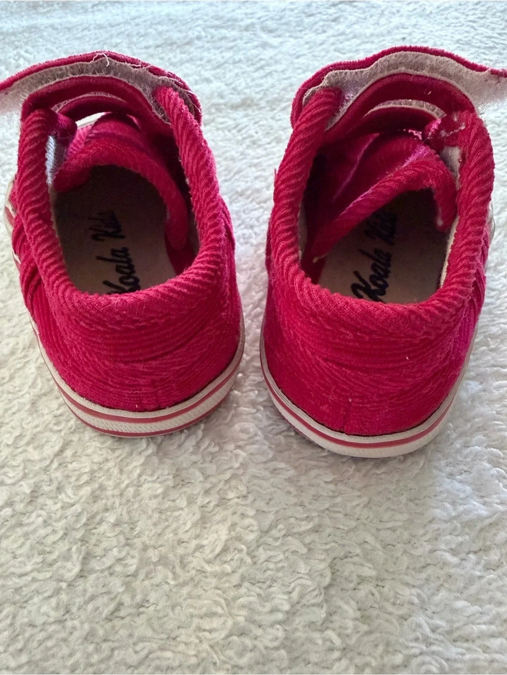 Koala Kids Red Corduroy Velcro Sneakers Size 2 Baby